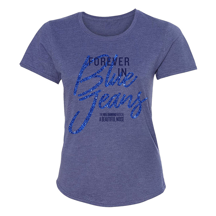 A Beautiful Noise Fitted Glitter Blue Jeans Tee - BroadwayWorld